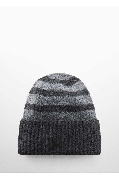 MANGO Kids Gestreifte Strickmütze