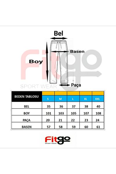 FİTGO Unisex 2 Thread Oversize Gray Sweatpants with Cargo Pockets