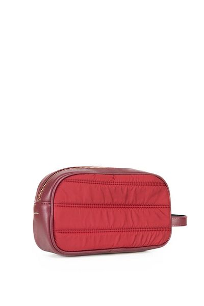 MORCA Personal Shaving & Make-up Care Bag Fabric Plain Claret Red