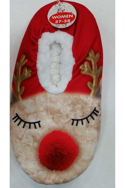 HİKMET House Pandouch with Inside Plush Socks with Christmas Concept
