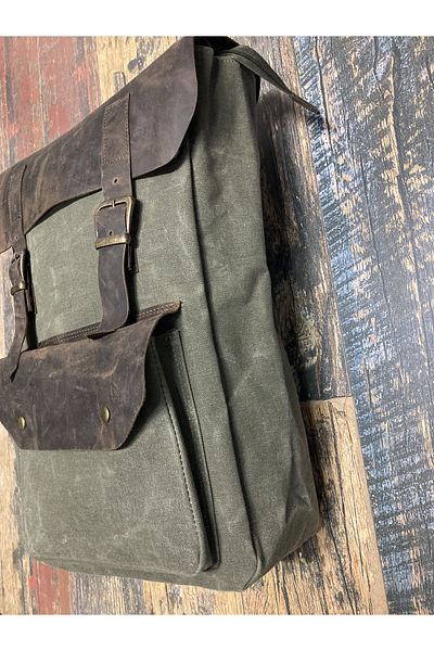 Street Bag Vintage γνήσιο δέρμα καμβά αδιάβροχο σακίδιο πλάτης Καθημερινή χρήση ταξιδιού για κάμπινγκ
