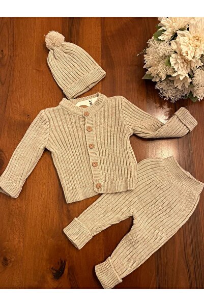 PARK BEBE unisex pletiva Gornji i donji deo sa šeširom 100% prirodno Vuna