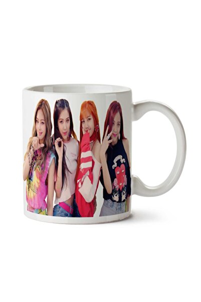 ART HEDİYE كوب بلاك بينك بلاك بينك 4 قطع ملون مطبوع على الجانبين