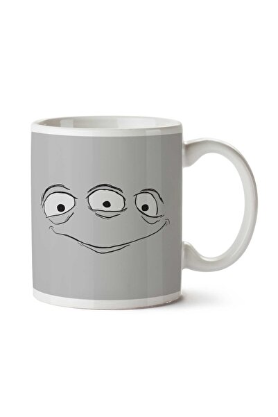 ART HEDİYE كوب مطبوع عليه وجه غريب بثلاث عيون على الجانبين