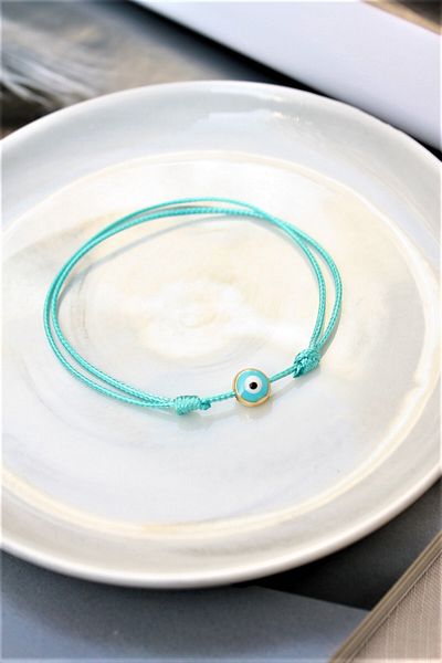 Neva Turquoise String Enameled Evil Eye Bracelet