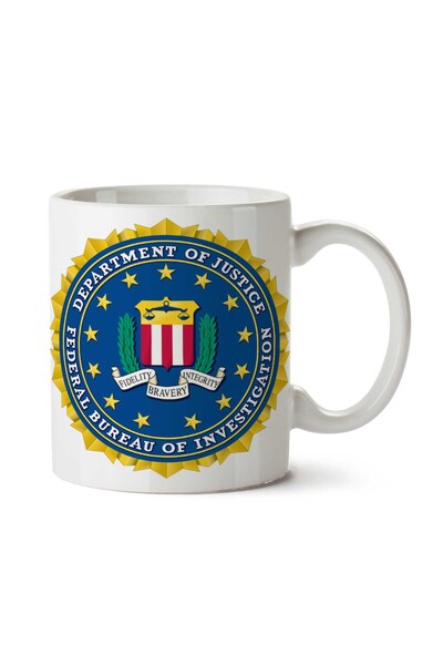 ART HEDİYE شعار مكتب التحقيقات الفيدرالي ختم المكتب الفيدرالي كوب مطبوع على الجانبين