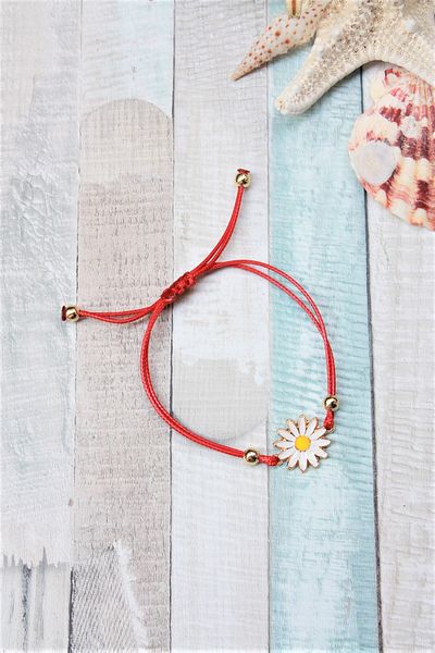 Neva RED ROPE MINI CHAMOMILE FIGURE BIGUTER BRACELET