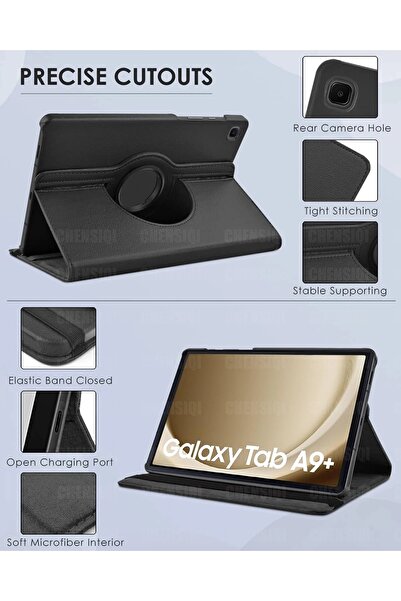 GoGoPlus Samsung Galaxy Tab A9 + Plus (11 بوصة) 2023 PU Wake Function 360 Rotating Stand Case Tablet x210