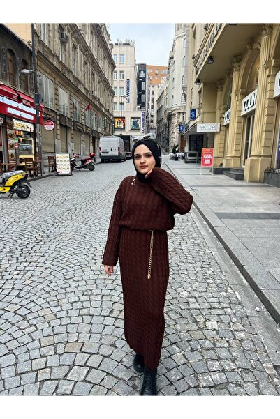 iyiness elbise, saç örgülü triko elbise, iyiness triko elbise