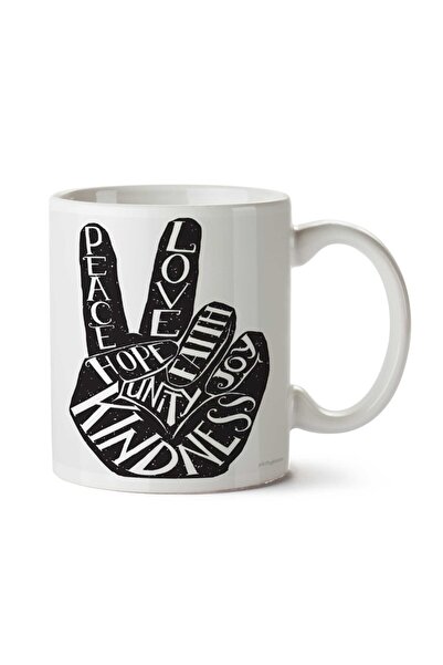 ART HEDİYE كوب مطبوع عليه كلمات من Peace.png على الجانبين