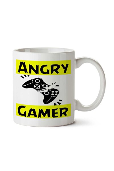 ART HEDİYE كوب أصفر مطبوع على الجانبين من Angry Gamer