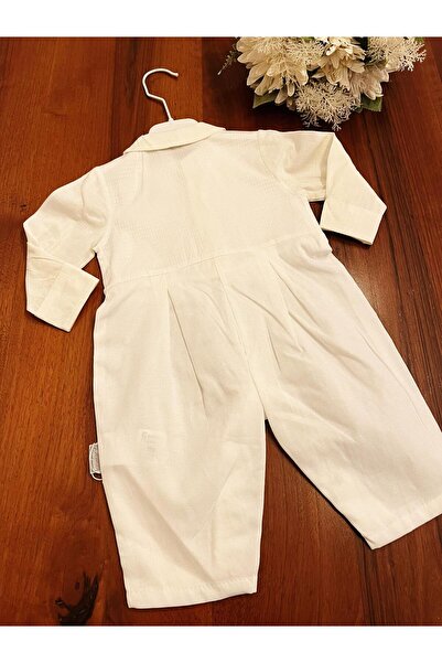 Babydola baby boy romper with bow tie and vest for special occasion linen fabric 100% cotton