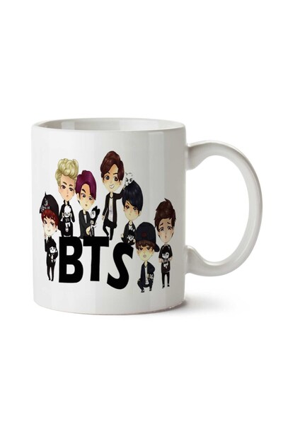 ART HEDİYE Bts Bangtan Boys Team Animation.png كوب مطبوع على الجانبين