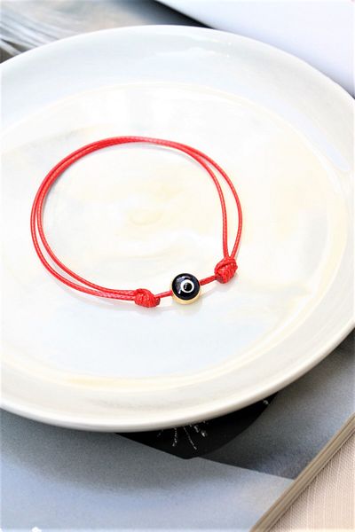 Neva RED STRING NAVY BLUE MINI EVIL EYE BRACELET
