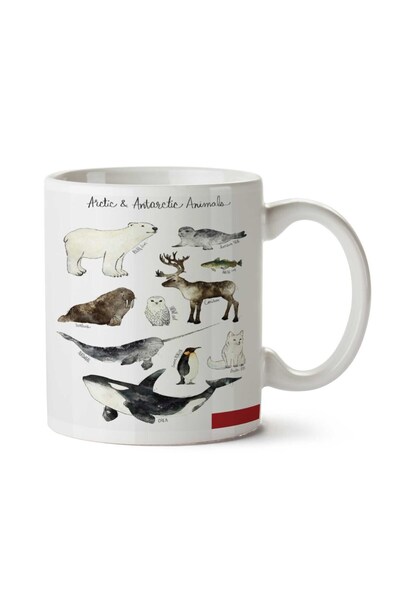 ART HEDİYE كوب مطبوع على الجانبين من Arctic & Antarctic Animals