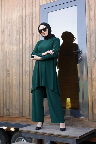Aşkı Endam Σετ δύο τεμαχίων Melda Sandy Plus Size Emerald