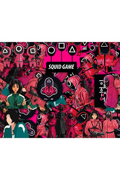 cakaybu Set de autocolante pentru jocul Squid 22 bucăți 2 coli A4 (??? ? ?)