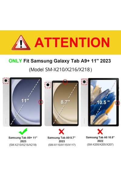 GoGoPlus Samsung Galaxy Tab A9+Plus (11 inch) 2023 Wake Function 360 Stand Tablet Case Pen+Screen Protector