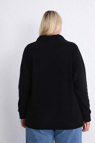 Kardelen Butik Ümraniye Black Fleece Cardigan