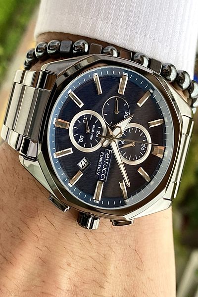 Ferrucci Steel Cord Men's Wristwatch, Active All Functions, 3 ATM Waterproof + Bracelet Gift