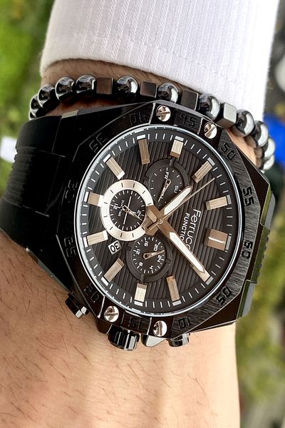 Ferrucci Silicone Cord Men's Wristwatch, All Functions Active + Bracelet Gift