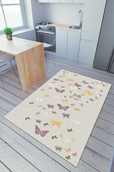 10 Post Online Mutfak Halısı Çok Renkli Krem Yolluk Kaymaz Yuvarlak Oval Kesm...