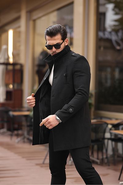 Black coat hot sale for men