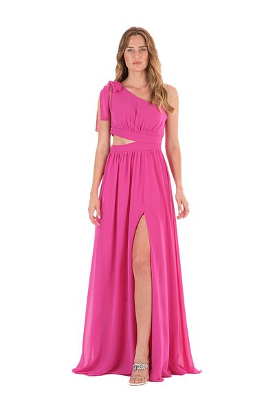 İLAYDA KARAKUŞ One-sleeve chiffon evening dress