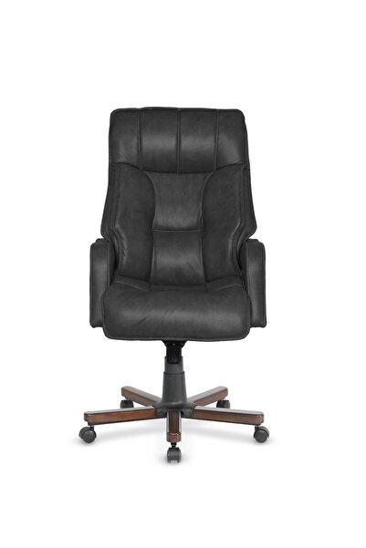 RiseOfis Şah Müdür Koltuğu Senkron Mekanizmalı Ahşap Yıldız Ayaklı