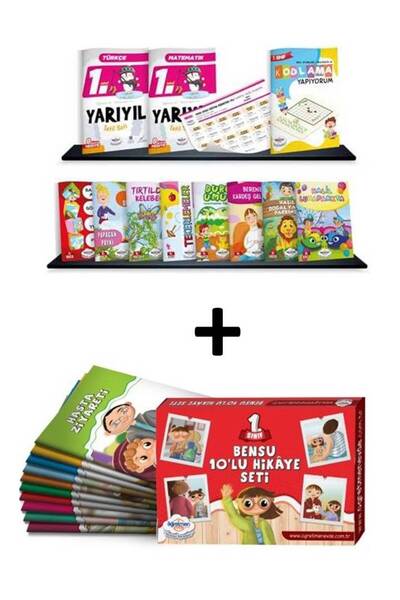 öğretmen evde 2023 - 2024 1.SINIF YARIYIL TATİL SETİ + 1.SINIF 10 LU HIKAYE K...