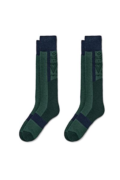 MEM SOCKS Комплект от 2 вълнени термо чорапи до коляното RWS