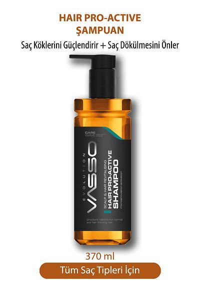 Vasso Men Anti-Hair Loss Anti-Shedding Shampoo - Pro Active Shampoo 370 ml