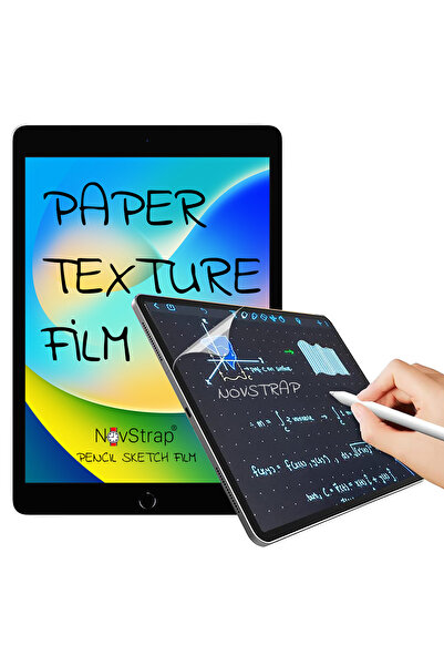 NovStrap Apple Ipad 7/8/9 Nesil 10.2 Inc Uyumlu Paper Like Ekran Koruyucu Kağıt Hissi Veren Tasarım Mat Yüzey