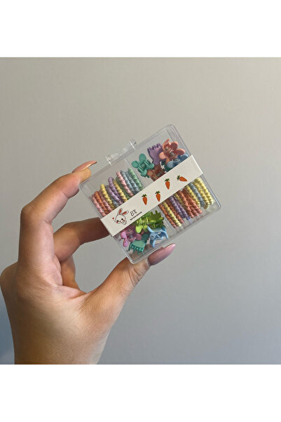 Clariss مجموعة إبزيم على شكل أرنب في صندوق شفاف