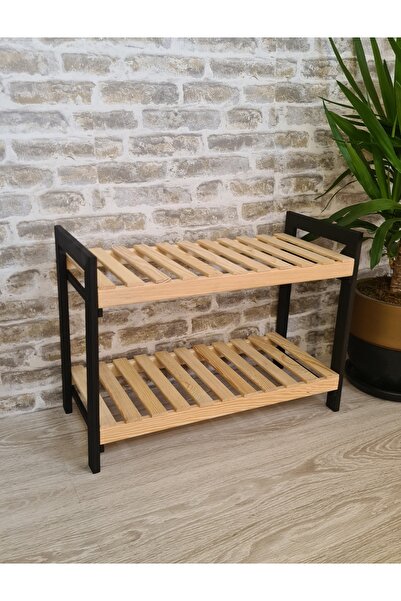 EGN WOODS Dekoratif Ahşap 2' li Ayakkabılık, Antre Hol, Düzenleyici Çok Amaçl...