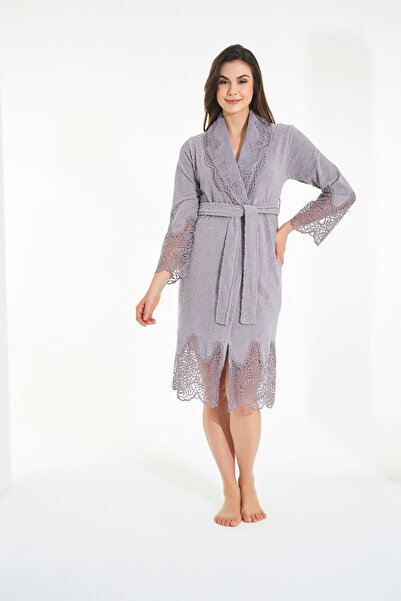 Nuşa Жакардовий мереживний халат з бамбукового бавовни
