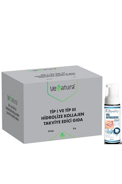 VeNatura Type I and Type Iii Hydrolyzed Collagen 30 Sachets - Teeth Whitening Foam Gift
