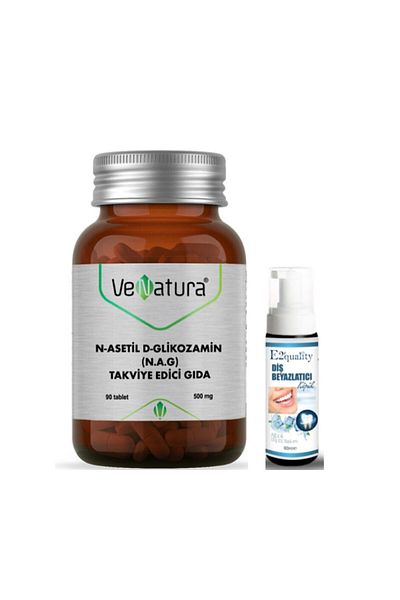 VeNatura 90 Tablets N-Acetyl D-Glucosamine - Supplementing and Teeth Whitening Food, Foam Gift