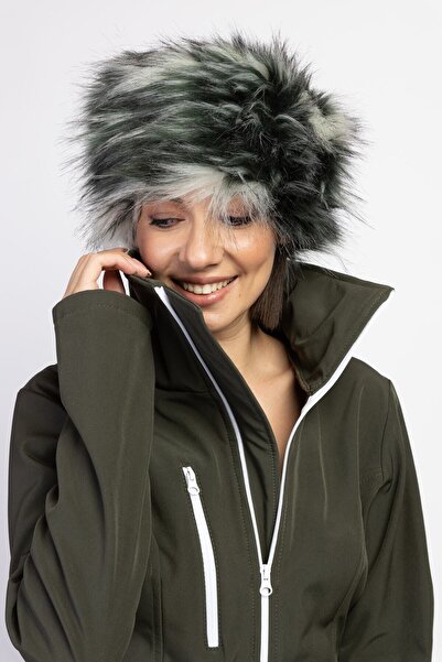 serpildinc Sd Kalpak Detaylı kadın Haki kar,Kayak Tulumu skisuit