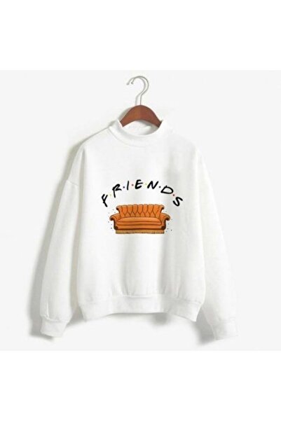 Vordevia سويت شيرت أبيض برقبة دائرية وطبعة أصدقاء