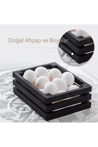 temamall Black Wooden Case, General Purpose Case, Decorative Organizer30x25 cm