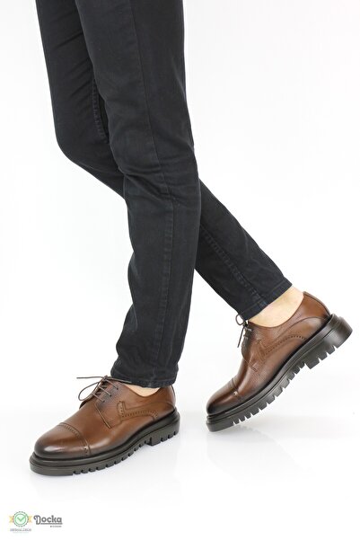 DOCKA Erkek Hakiki Deri Spor Tarz Kalın Eva Taban Klasik Ayakkabı