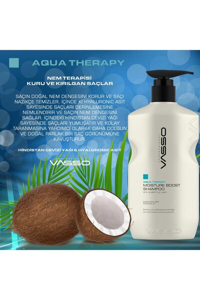 VASSO WOMEN Kuru Ve Kırılgan Saçlar Için Hindistan Cevizi Yağı Özlü Nemlendirici Nem Yükleme Şampuanı 500 ml