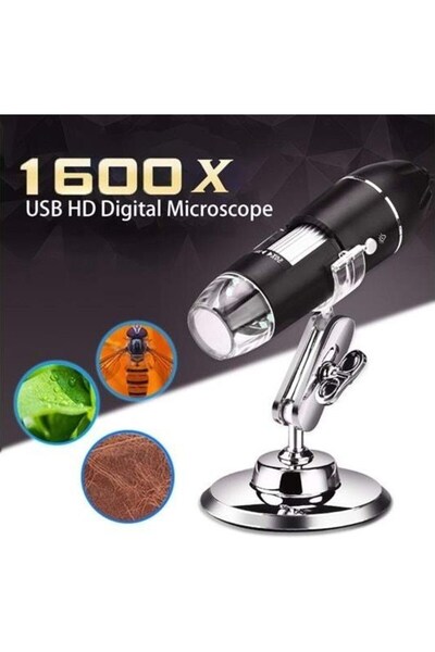 EmAyCenter 1600X Zoom 2mp USB Dijital Mikroskop 8 Ledli Kamera