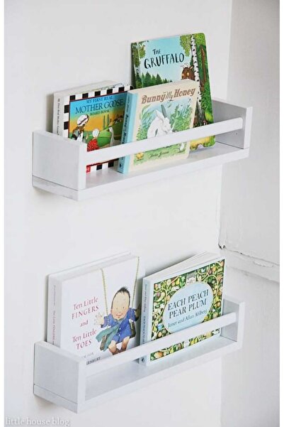 EGN WOODS Decorative Solid Wood White 2'Li Wall Shelf, Spice Rack, Children's...