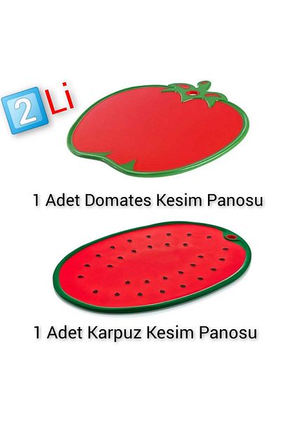 YOGH 2-Pack Watermelon Tomato Cutting Board - Anti-Slip, Silicone Edged Board