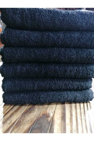 MEŞELİ TEKSTİL 6 Pieces Black 70x140 cm Spa Bath Beach Sauna Yogo Fitness Sports Towels