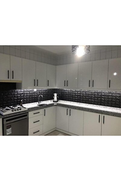 Renkli Duvarlar 50x54 Cm ( 0,27 M²) Siyah Kendinden Yapışkanlı Duvar Kağıdı Esnek Köpük Panel 3d Tuğla Desen