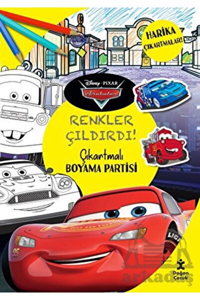Doğan Çocuk سيارات ديزني بيكسار - الألوان مجنونة! حفلة الرسم مع الملصقات