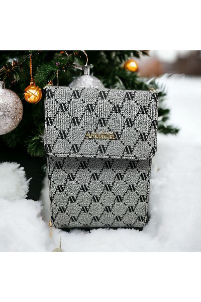 Armine 266 Women's Bag Cross Chain Dot Printed Daily Use 266 gray